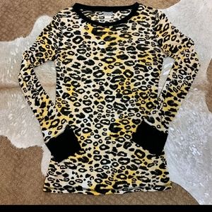 Daytrip Long Sleeve Waffle T Animal Print XL
